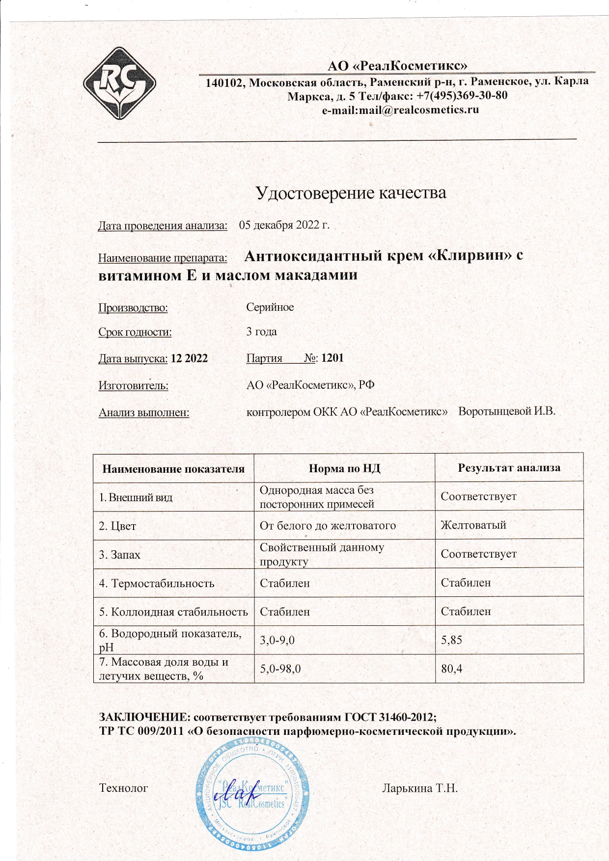 Паспорт №1220221201